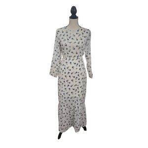 Maxi Dress with Long Sleeves and Crew Neck